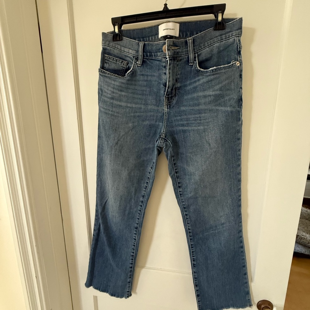 Current Elliott Crop Flare Mid Rise Jeans Size 29
